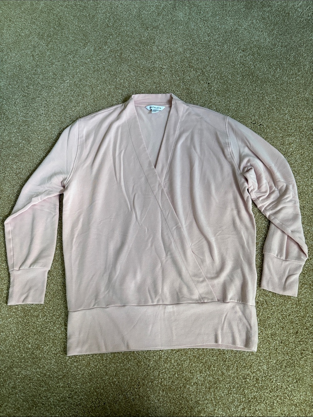 Athleta Pale Pink Wrap-Front Pullover